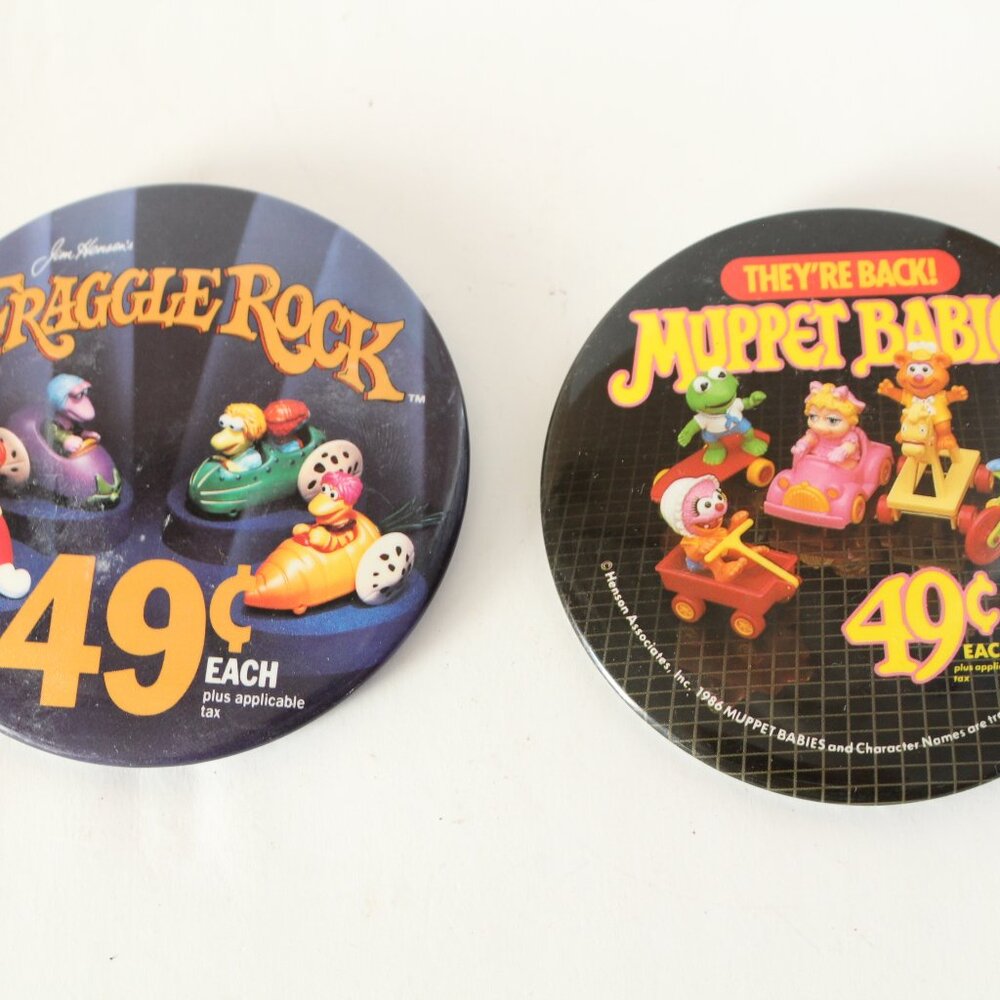 McDonald's Muppet Babies Fraggles Button Pins